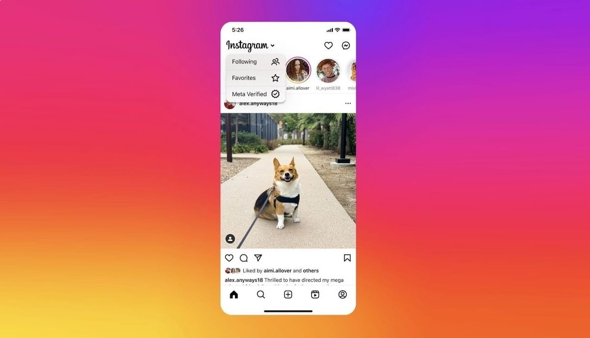 feed de solo usuarios verificados, la nueva opcion de Instagram
