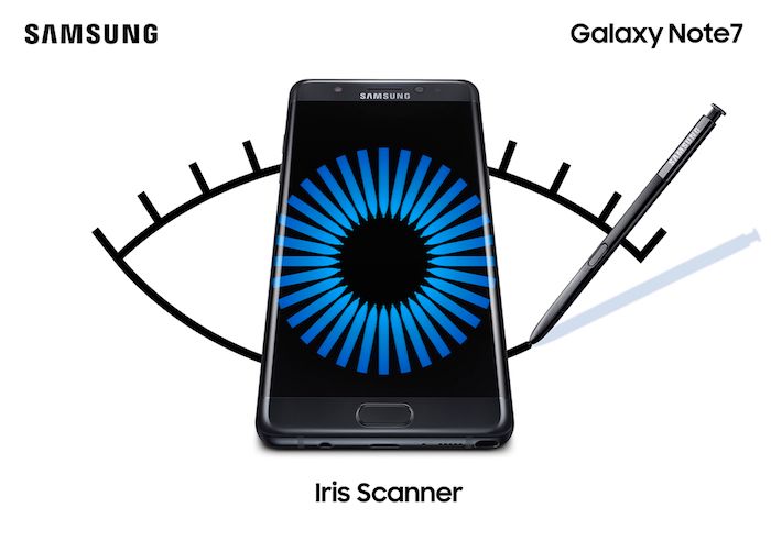 galaxy note 7 escaner iris
