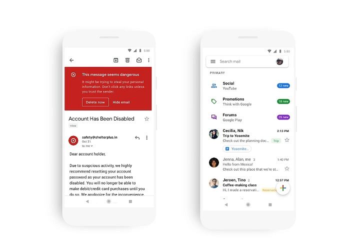 gmail diseño android