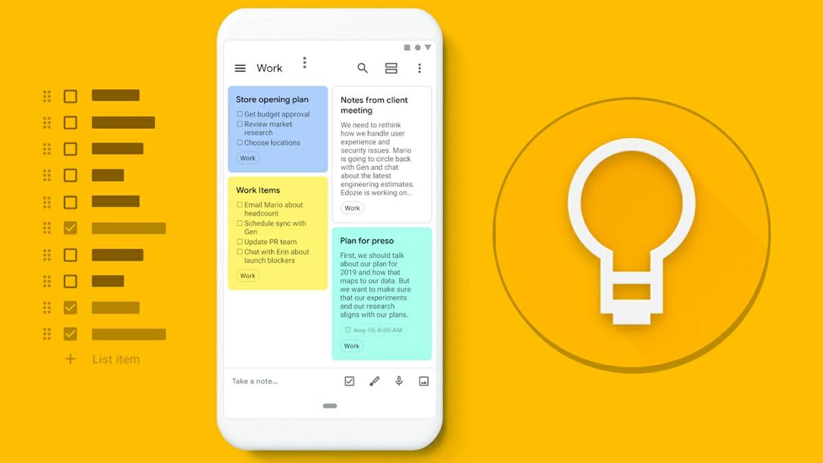 google keep app para sincronizar notas