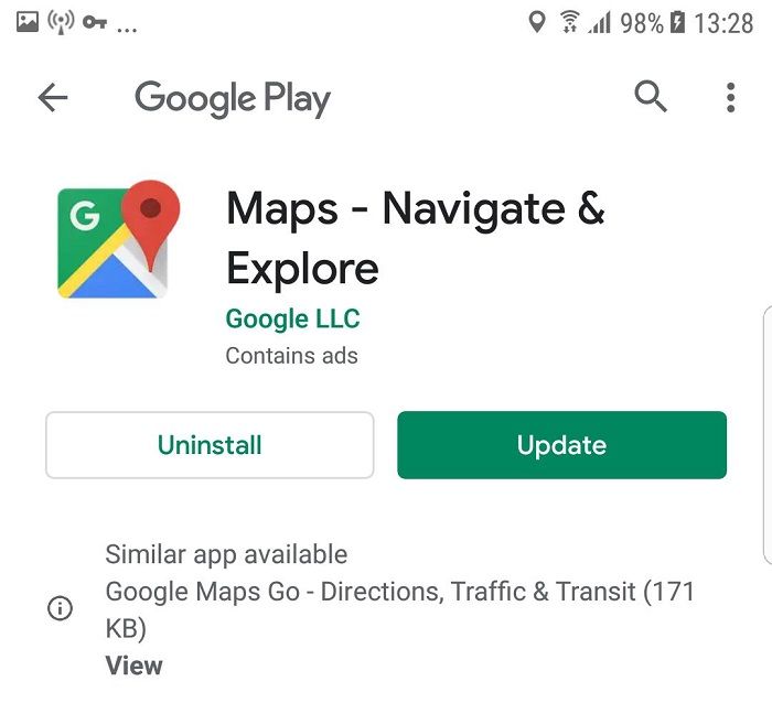google maps actualizar