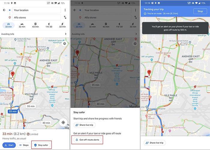 google maps taxi ruta