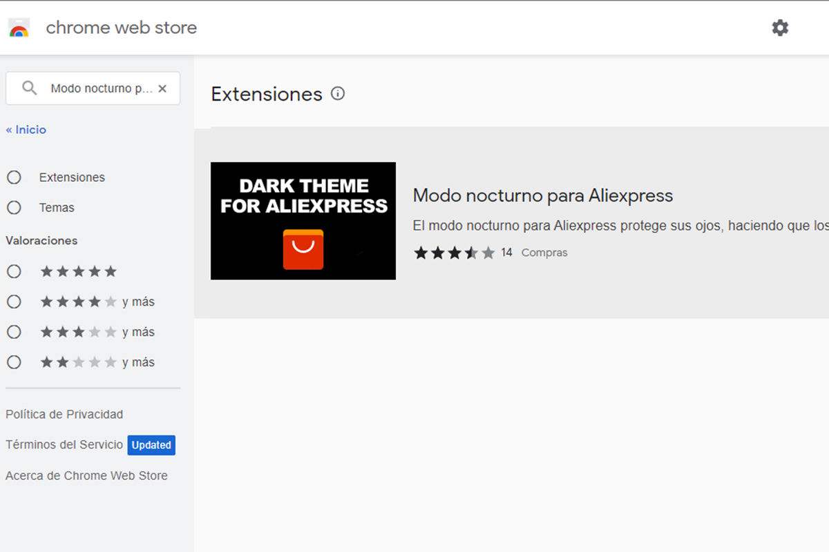 Habilita el modo oscuro en AliExpress con una extensión de Chrome