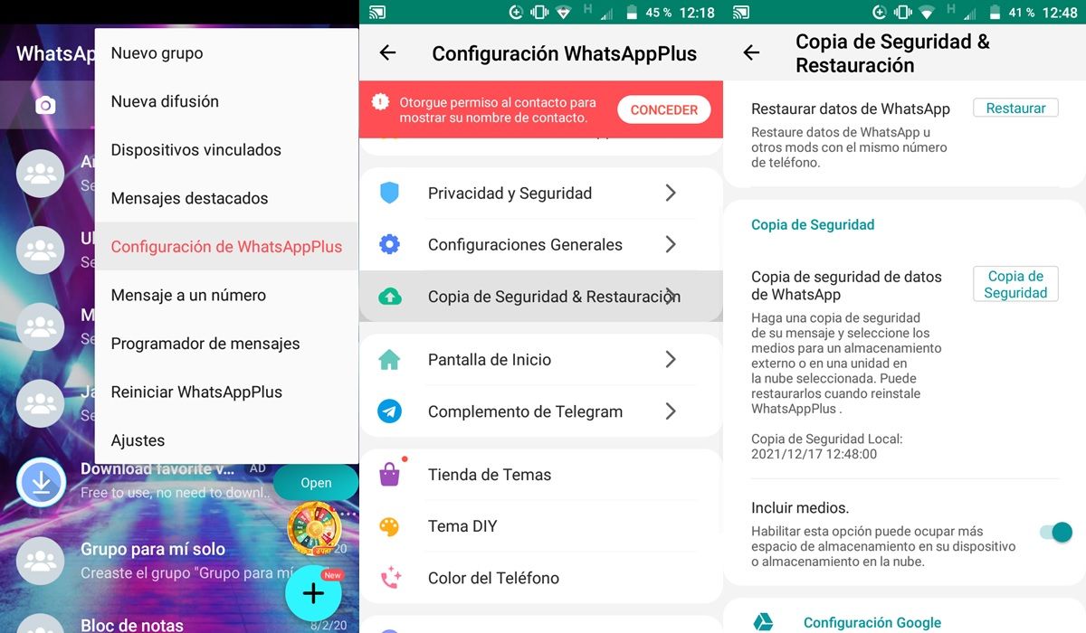Restaurar la copia de seguridad de Whatsapp de Google Drive a Android