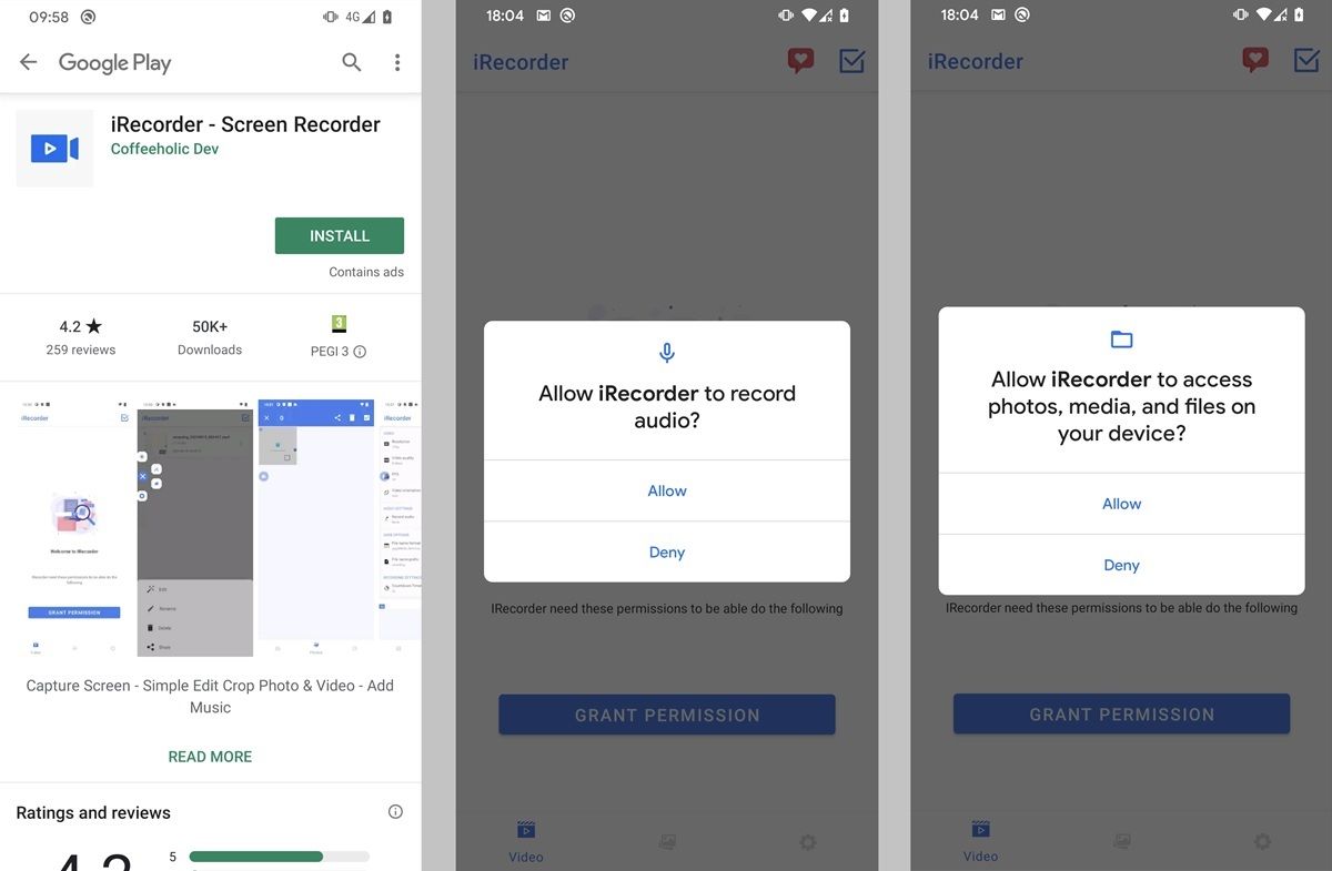 iRecorder Screen Recorder la app estuvo un año en Google Play y grabo a sus usuarios en secreto