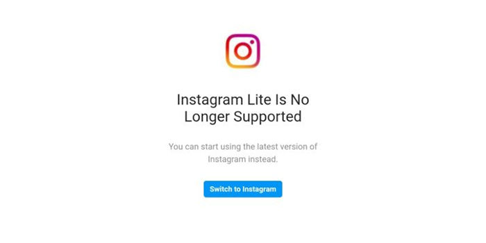instagram lite ya no funciona