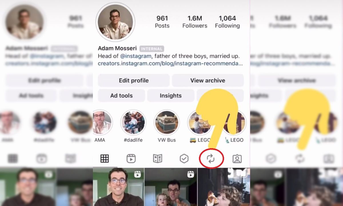 instagram repost en perfil