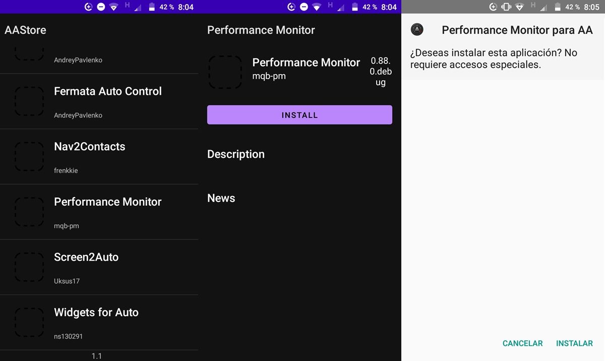 instalar app performance monitor para android auto en movil