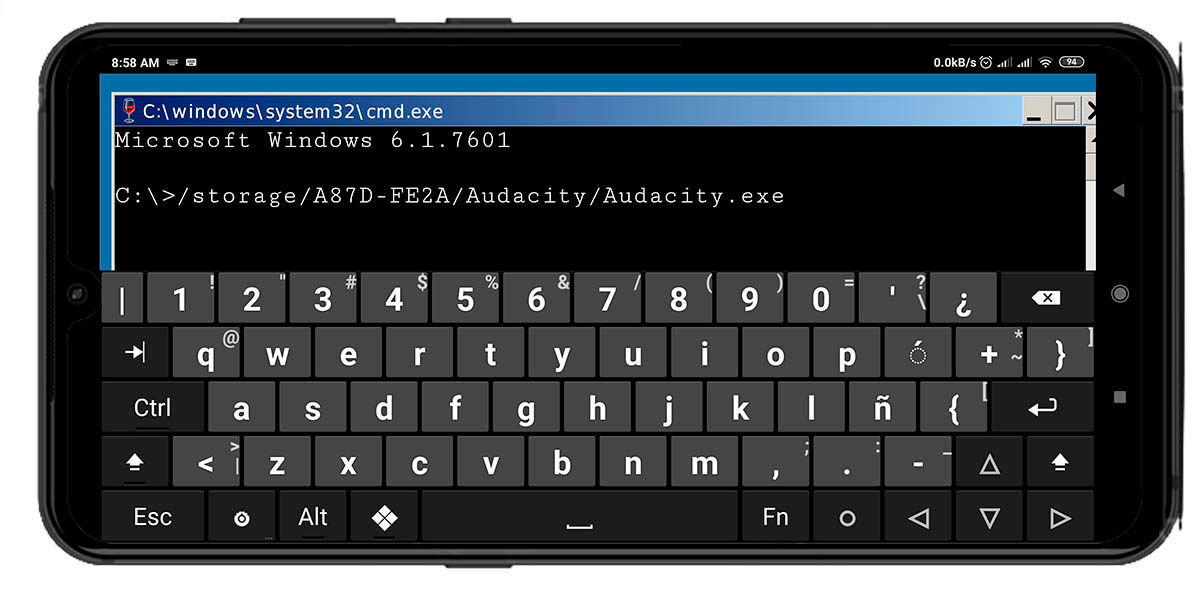instalar app windows en android linea comandos