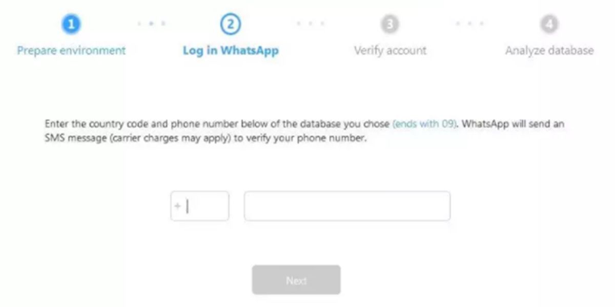 introduce tus datos de whatsapp en chatsback