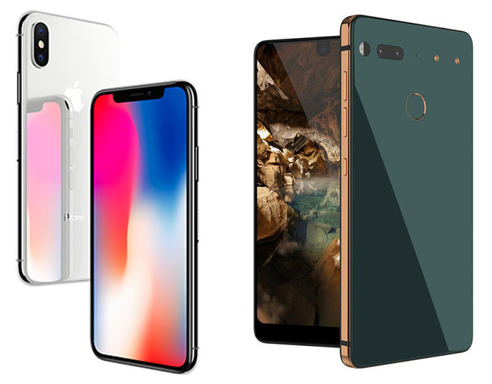 iPhone X vs Essential Phone frontal trasera
