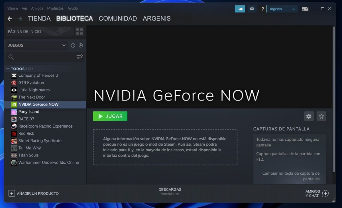 lanzar nvidia geforce now desde steam