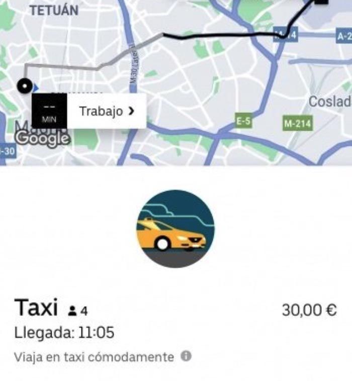 madrid taxi uber