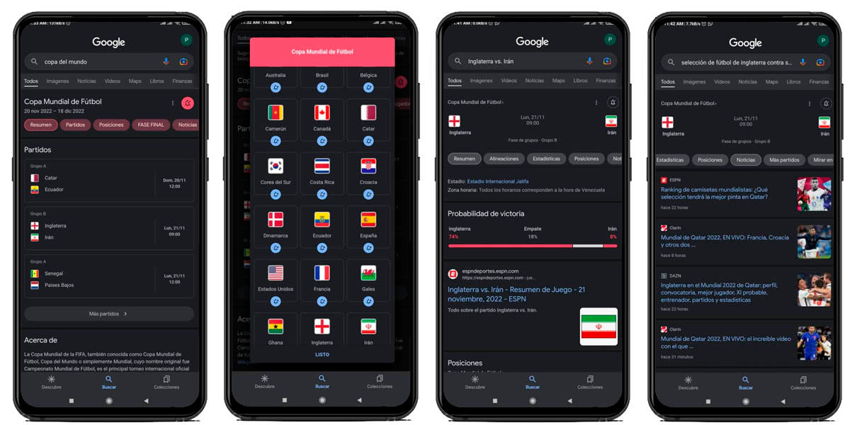 mundial qatar 2022 buscador google app movil androiod