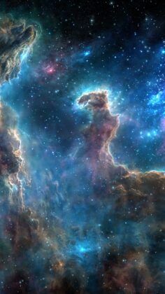 nebulosa azul en medio del espacio