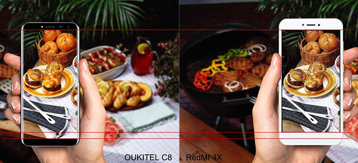 OUKITEL C8 vs Redmi 4X cámara