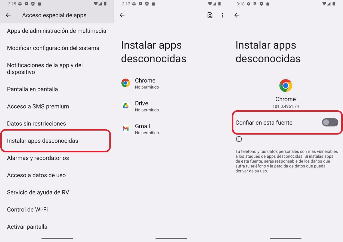 paso 2 permitir instalar aplicaciones de origen desconocido en Android 13