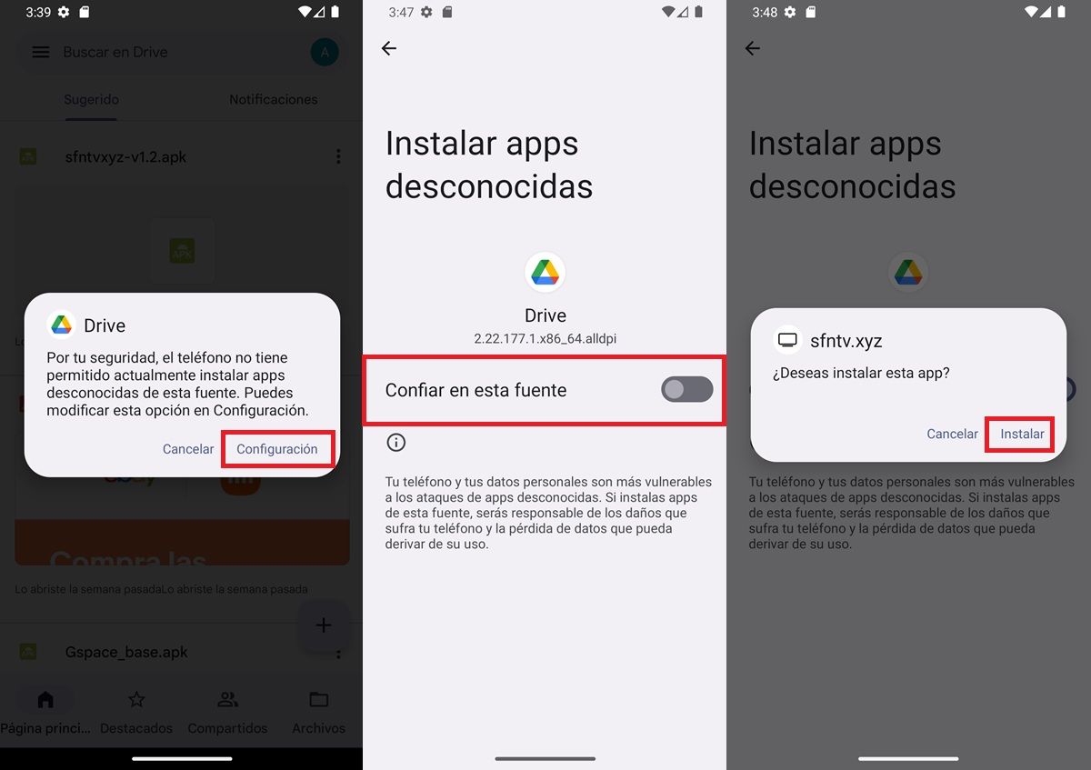paso 3 permitir instalar aplicaciones de origen desconocido en Android 13