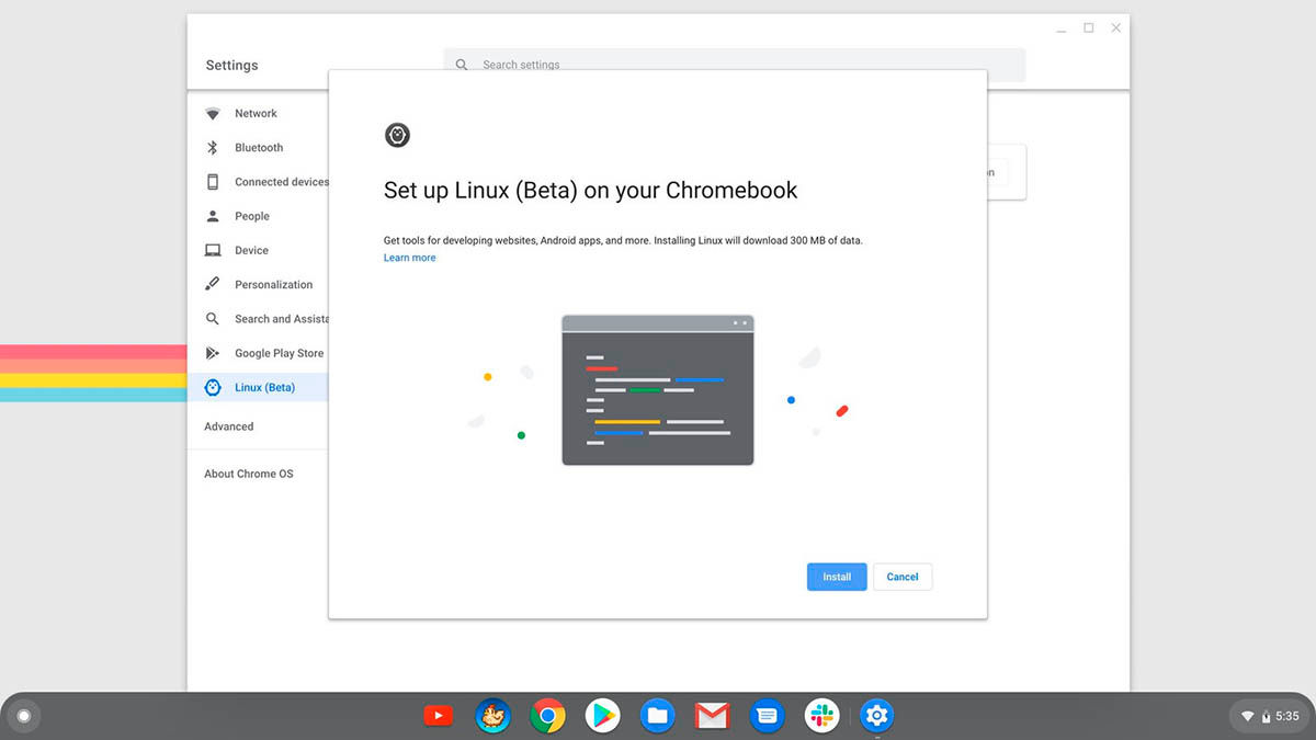 pasos instalar Linux en Chromebook 3