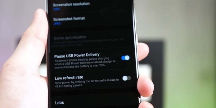 pausar power usb delivery en Samsung Galaxy