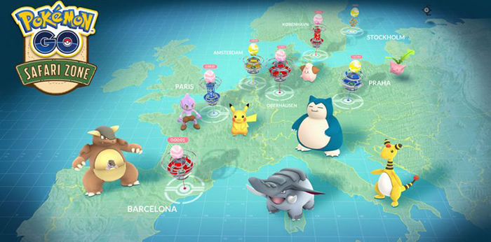 Pokémon GO Safari Zone mapa de Europa