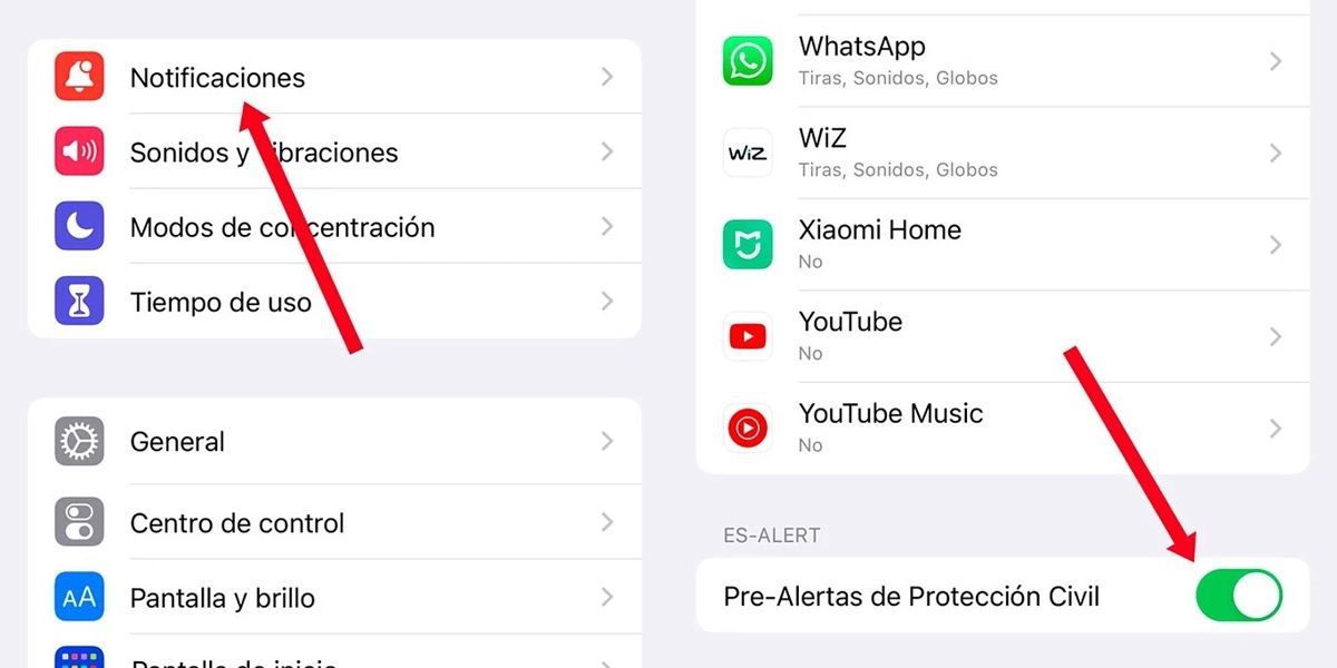 poner o desactivar la alerta de emergencia movil en iOS