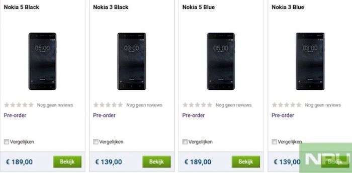 precios de Nokia 3, 5 y 6 