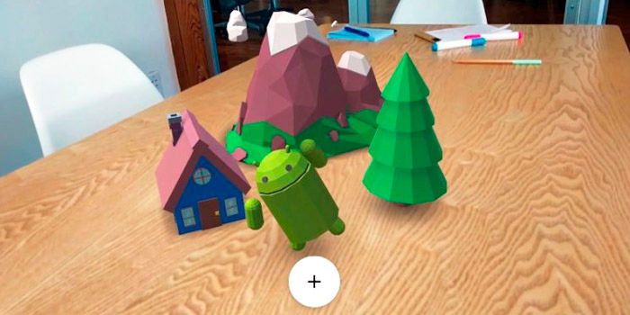 Realidad aumentada Android muestra Google ARCore