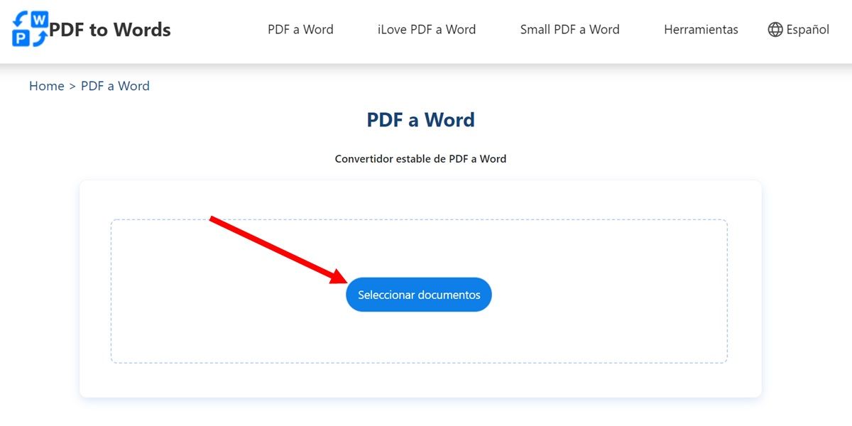 seleccionar documentos pdf to words