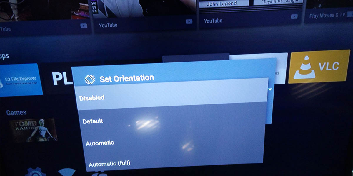 set orientation android tv