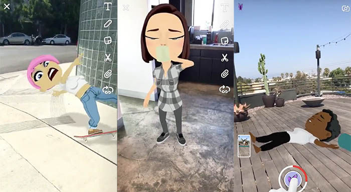 Snapchat Bitmoji en realidad aumentada