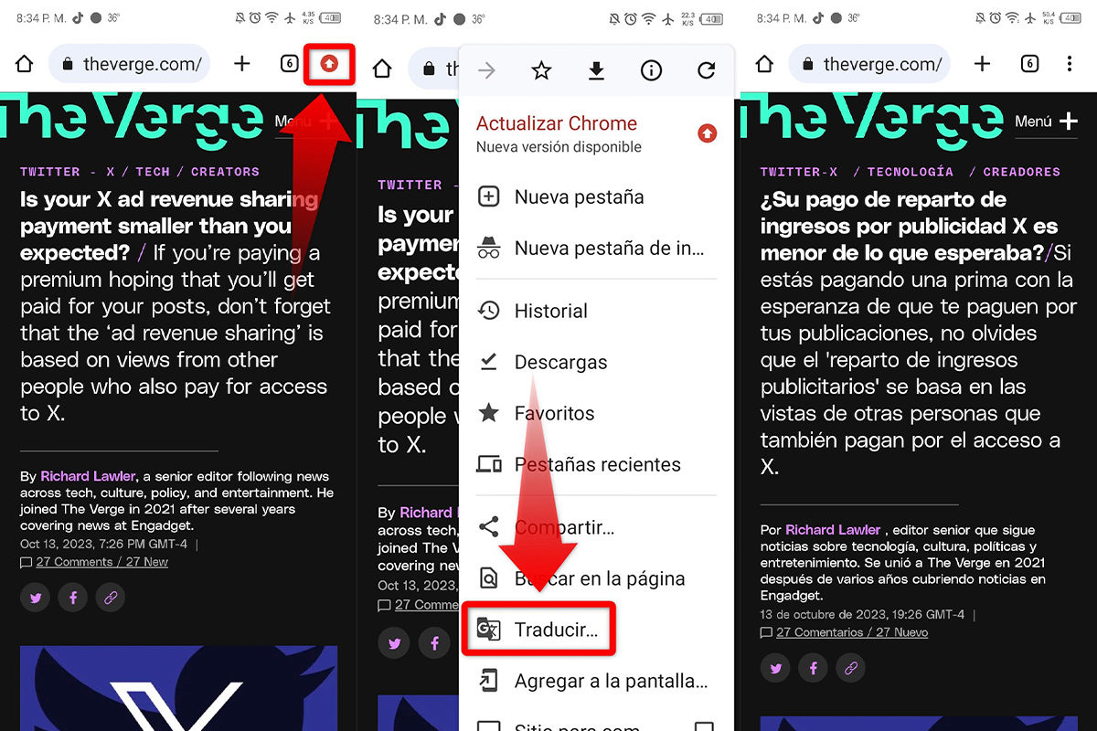 Aprende a traducir automáticamente una página web desde el móvil con Google Chrome