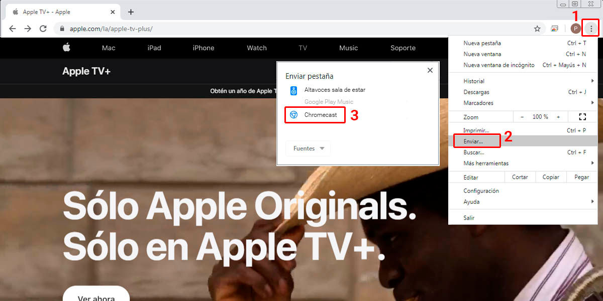 ver apple tv plus en chromecast