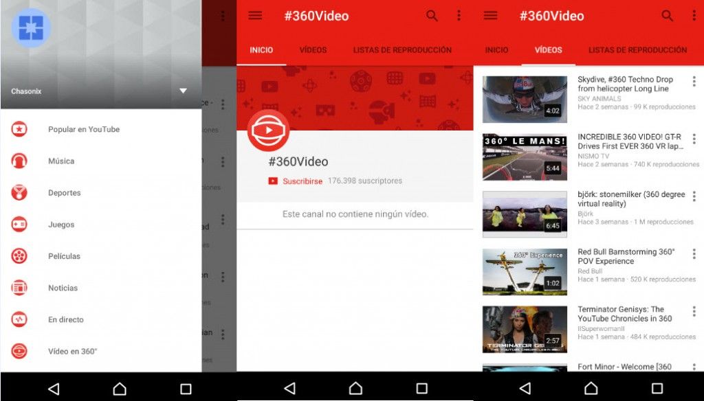 ver videos 360 youtube android1