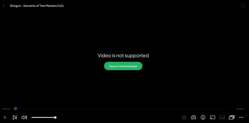 video is not supported error de stremio web