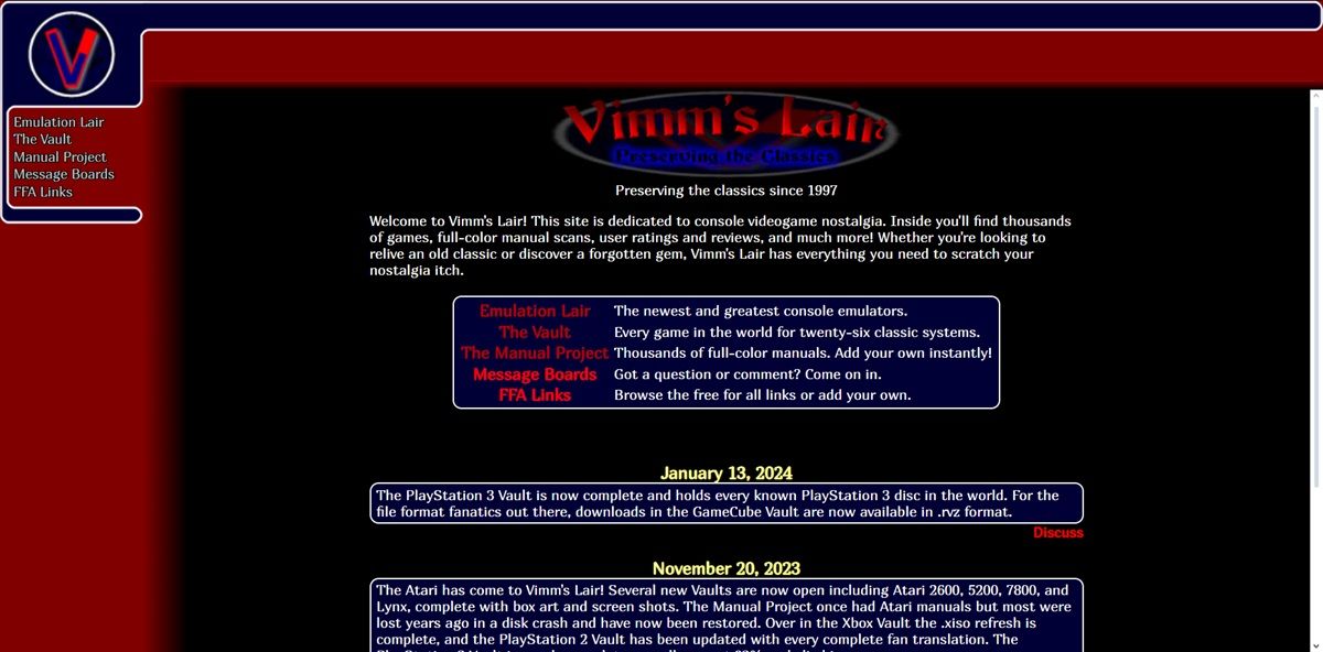 vimm lair emulador online de consolas clasicas