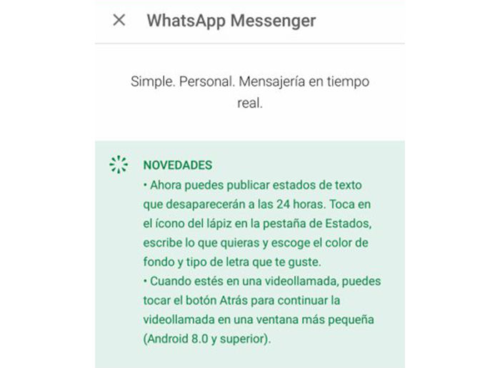 WhatsApp actualización videollamadas Android Oreo