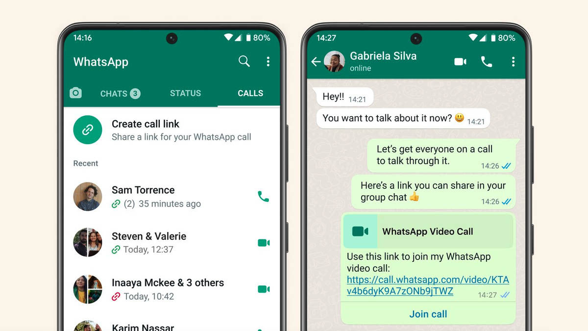 whatsapp call links y mayor capacidad llamadas grupales
