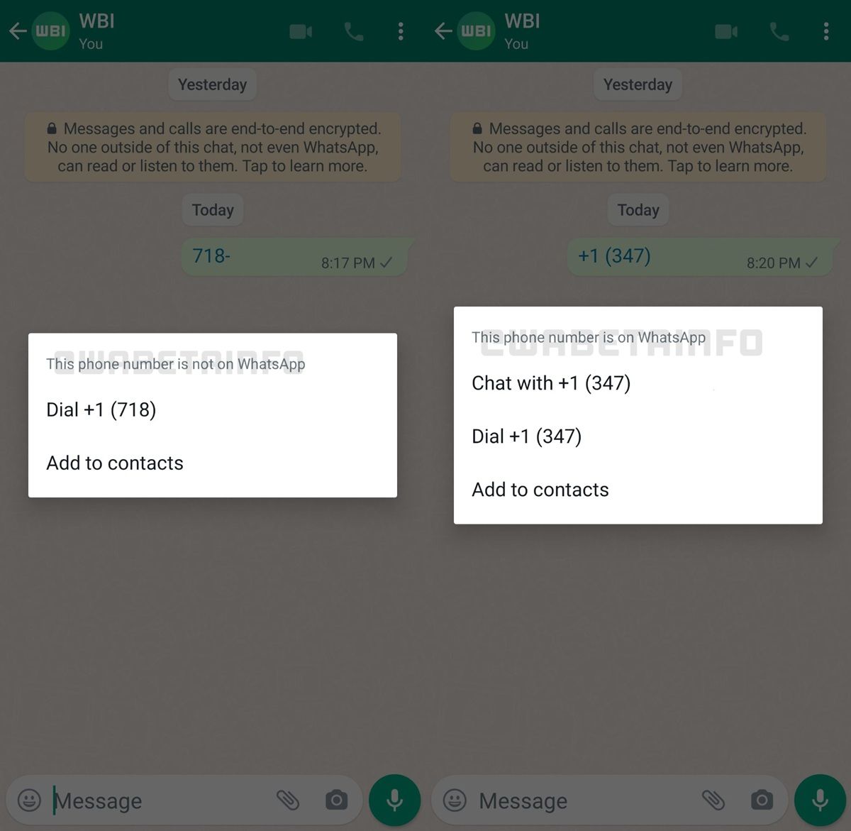 whatsapp opciones para chatear con numeros desconocidos