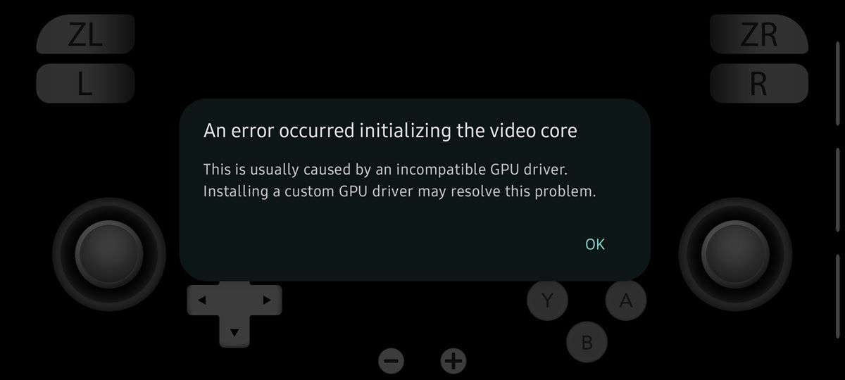 yuzu en android no inicia los juegos por incompatibilidad de gpu drivers